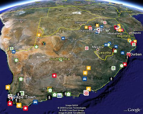 google earth south africa map