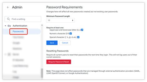 google email password requirements