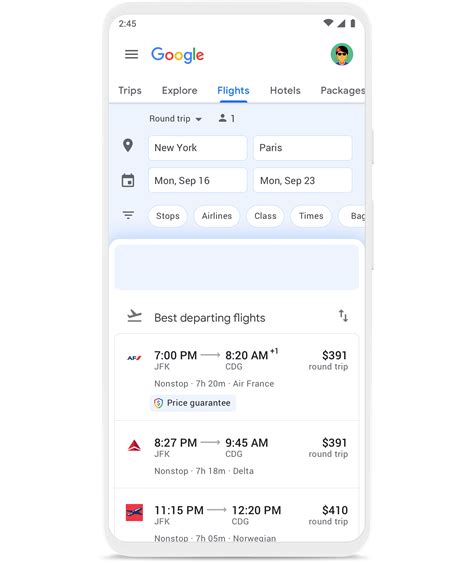 google flights calendar with prices
