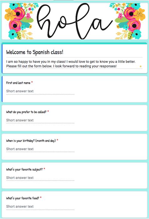 google form in spanish