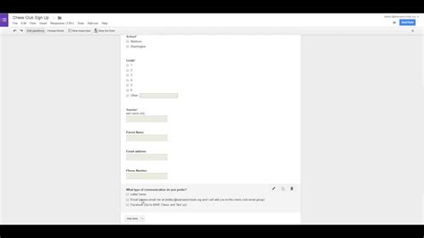 Google Forms Permission Slip