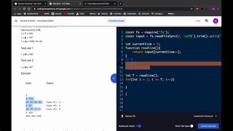 Google Kickstart Javascript