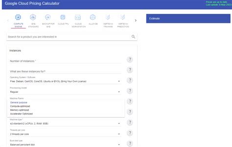 Google Kubernetes Pricing Calculator
