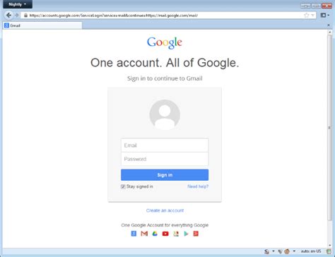 google mail sign in page