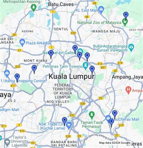 google map kuala lumpur malaysia