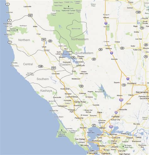google map of california