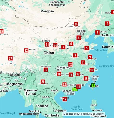 google map of china