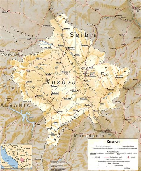 google map of kosovo