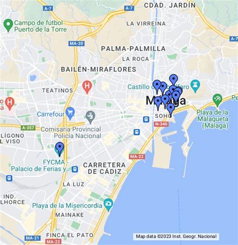 google map of malaga spain