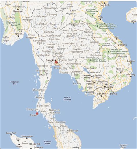 google map of thailand