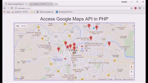 google maps api php example