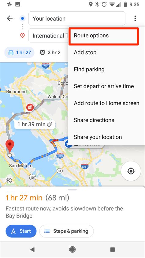 google maps avoid tolls and ulez