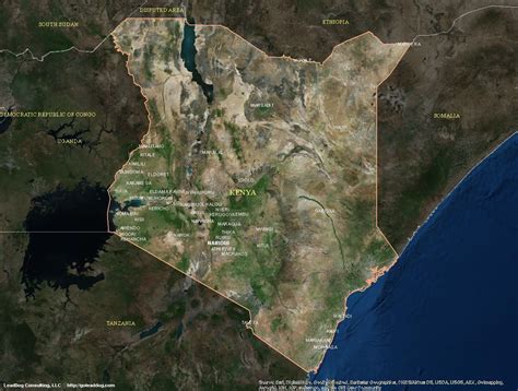 google maps kenya satellite map