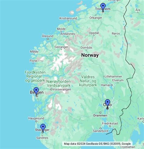 google maps norge avstand