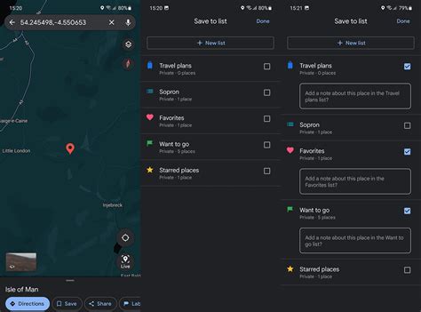 Google Maps Save Pins