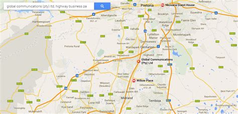 google maps south africa gauteng directions