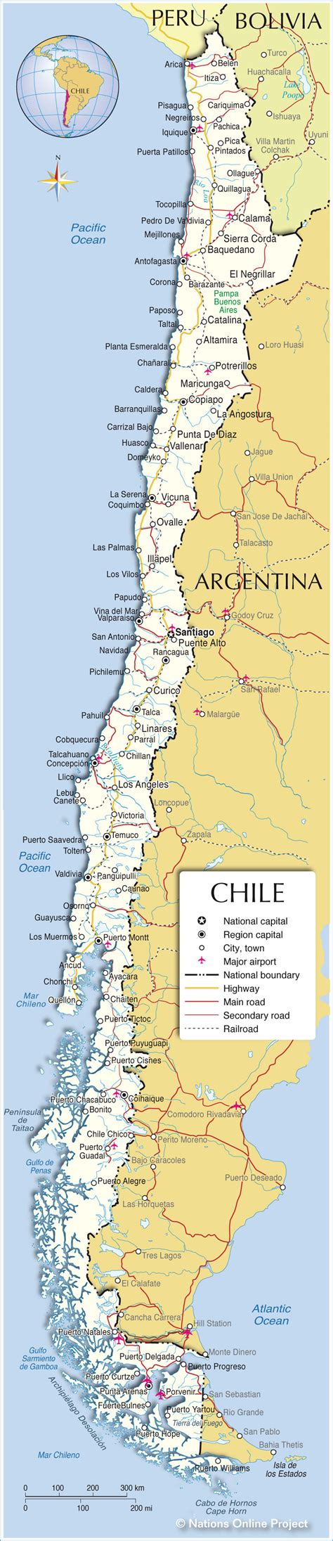 google maps where is chile capital