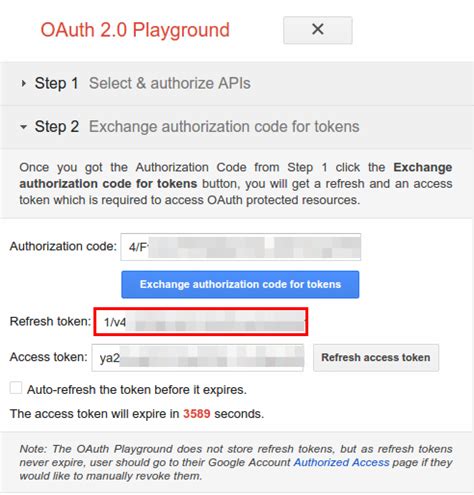 google oauth refresh token example