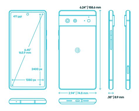 Google Pixel 6 Case Dimensions