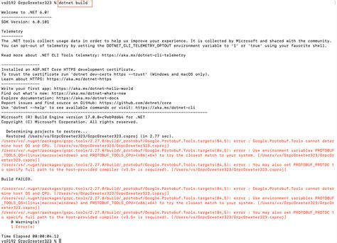google protobuf tools cannot determine host os and cpu