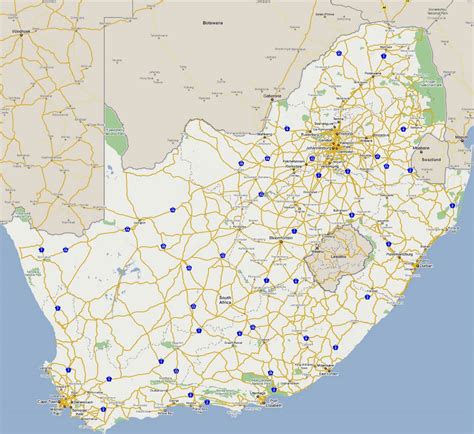 google road map of south africa