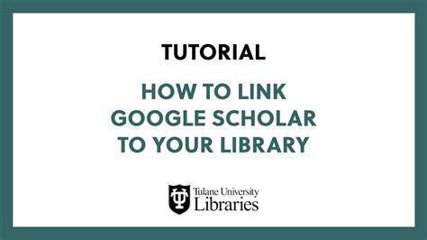 google scholar link to library