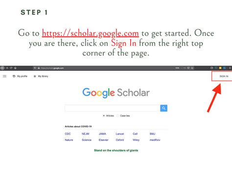 google scholar sign in with institution