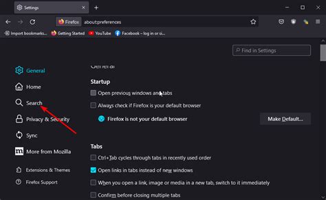 google search engine not working in firefox