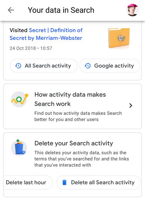 google search history data