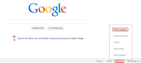 Google Search Settings Appearance