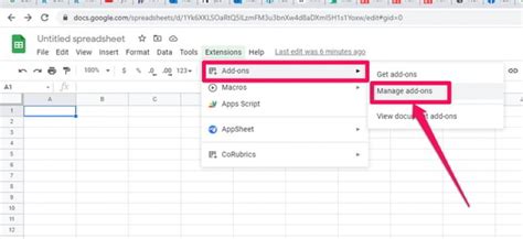 Google Sheet Extension Not Showing