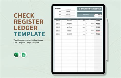 Google Sheets Check Ledger Template