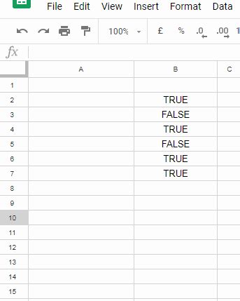 Google Sheets Checkbox True False