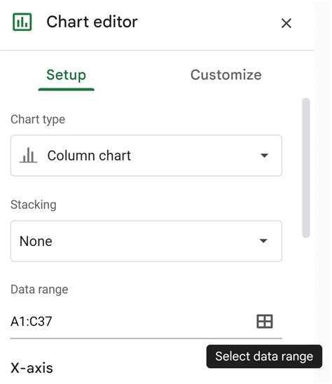 google sheets edit chart data range