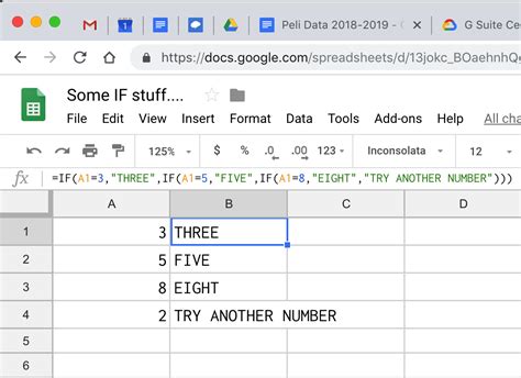 google sheets multiple if statements