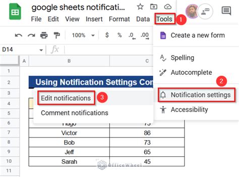 Google Sheets Notifications
