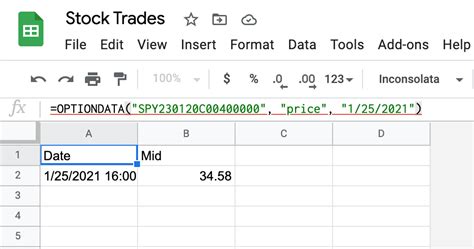 How To Get Options Prices in Google Sheets MARKET DATA