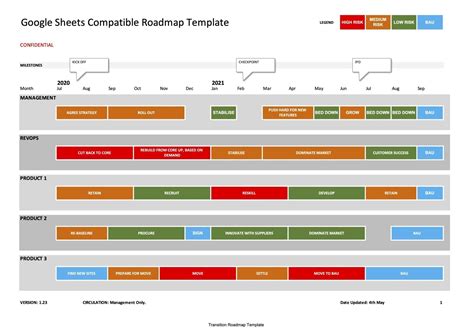 Google Sheets Compatible Roadmap Template (Excel) Excel compatible