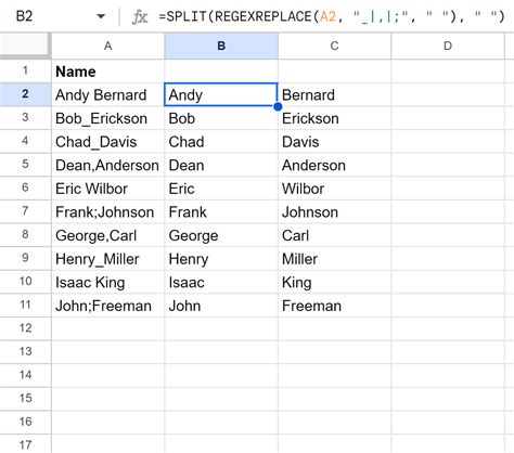 google sheets split function with multiple delimiters