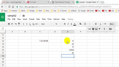 google spreadsheet add numbers in column