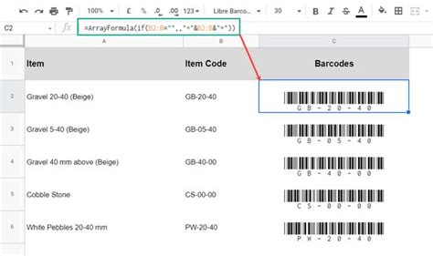 google spreadsheet barcode generator