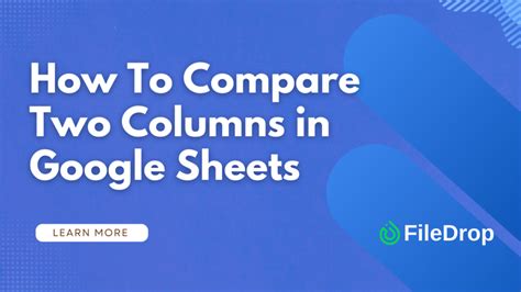 Google Spreadsheet Compare Two Columns