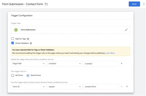 Google Tag Manager Form Submission Trigger