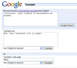 google translate english to spanish bing