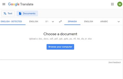 google translate online free document