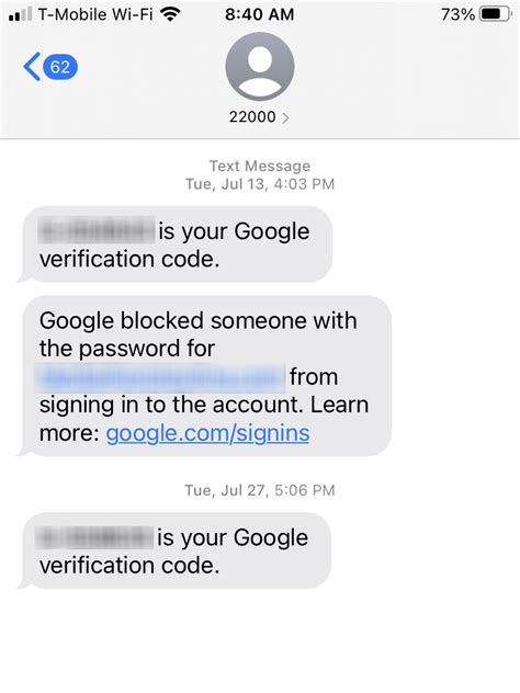 google verification code text 22000 iphone