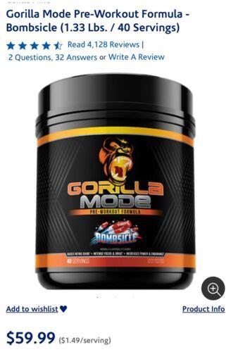 Gorilla Mode Pre Workout Ebay