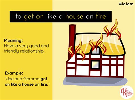 got on like a house on fire idiom meaning