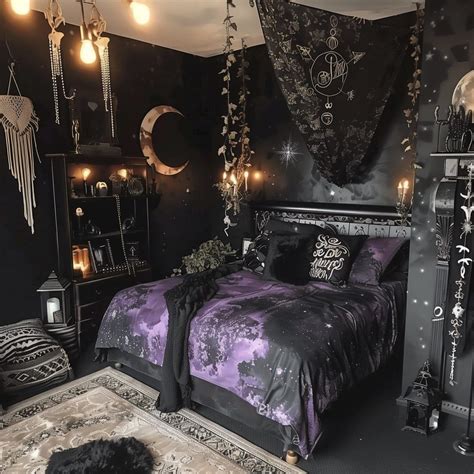Gothic bench at the foot of a bed in this Farmhouse Master