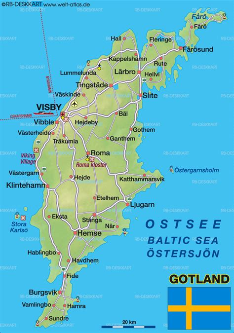 Karte Der Schwedischen Insel Gotland Stock Vektor Art und mehr Bilder